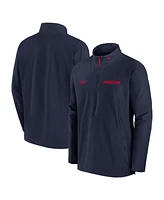 Nike Men's Navy Arizona Wildcats 2024 Sideline Coaches Quarter-Zip Hoodie Jacket