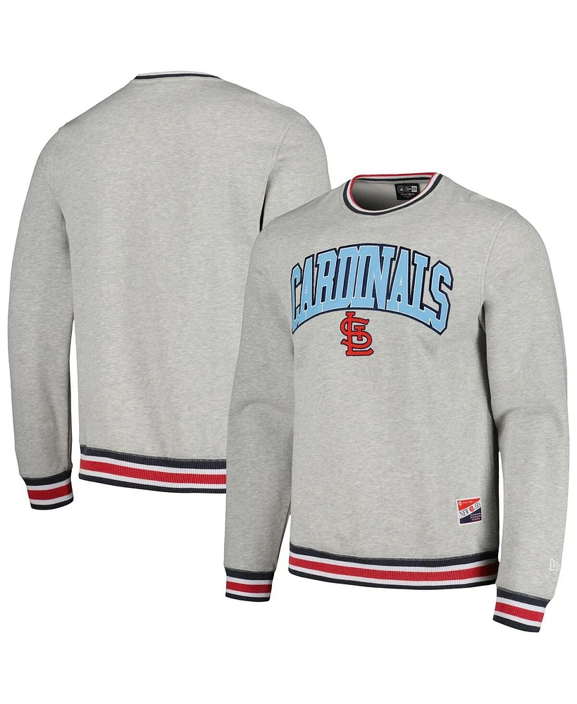 New Era Men's Heather Gray St. Louis Cardinals Throwback Classic Pullover Sweatshirt