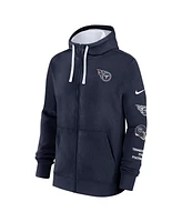 Nike Men's Navy Tennessee Titans Club Full-Zip Hoodie Jacket