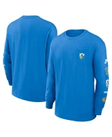 Nike Men's Powder Blue Los Angeles Chargers Rewind Heavy Max 90 Pocket Long Sleeve T-Shirt