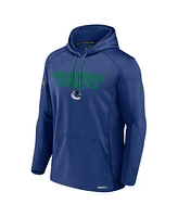 Fanatics Men's Blue Vancouver Canucks Authentic Pro Rink Fleece Pullover Hoodie