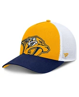 Fanatics Men's Gold/Navy Nashville Predators Authentic Pro A-Frame Rink Adjustable Hat