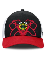 Fanatics Men's Black/Red Chicago Blackhawks Authentic Pro A-Frame Rink Adjustable Hat