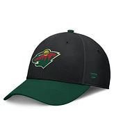 Fanatics Men's Black/Green Minnesota Wild Authentic Pro Rink Flex Hat