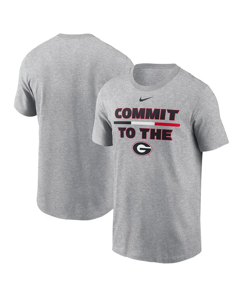 Nike Men's Heather Gray Georgia Bulldogs Dna Lockup T-Shirt