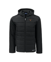 Cutter & Buck Men's Black Texas Longhorns Evoke Hybrid Eco Softshell Full-Zip Hoodie Jacket