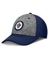 Fanatics Men's Gray/Navy Winnipeg Jets Fundamental Top Shelf 2-Tone Flex Hat