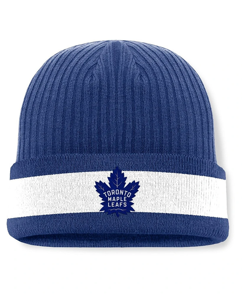 Fanatics Men's Blue Toronto Maple Leafs Blueliner Cuffed Knit Hat