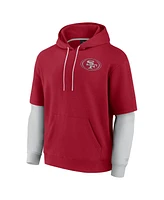 Fanatics Men's and Women's Scarlet San Francisco 49ers Sleek Elements Pullover Hoodie