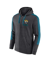 Fanatics Men's  Heather Charcoal Jacksonville Jaguars Gains Full-Zip Hoodie