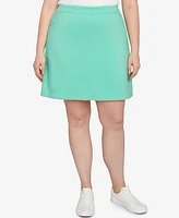 Hearts Of Palm Plus It Had To Be Blue Solid Tech Stretch Pull On Skort