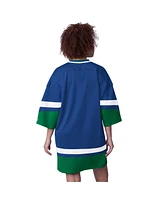 Starter Women's Royal Seattle Seahawks Slap Shot 3/4 Sleeve Sneaker Dress