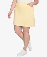Hearts Of Palm Plus Making Waves Solid Tech Stretch Pull On Skort