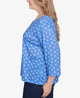 Hearts Of Palm Plus Making Waves Printed Square Ring Front Top