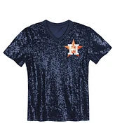 Outerstuff Juniors Jose Altuve Navy Houston Astros Name Number Sequin V-Neck Top