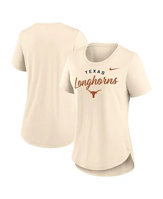 Nike Women's Tan Texas Longhorns Script Logo Tri-Blend T-Shirt