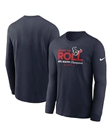 Nike Men's Navy Houston Texans 2024 Afc South Division Champions Locker Room Trophy Collection Long Sleeve T-Shirt