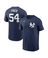 Nike Men's Max Fried Navy New York Yankees Fuse Name Number T-Shirt