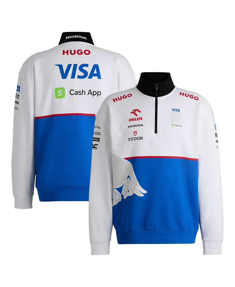 Hugo Boss Men's Royal/White Rb 2023 Cash App Quarter-Zip Sweatshirt