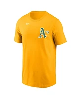 Nike Men's Gold Athletics Cooperstown Wordmark T-Shirt