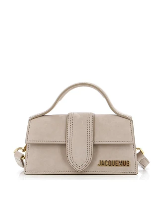 Pre-Owned Jacquemus Le Bambino Top Handle Flap Bag Suede