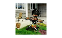 Charcoal Grill with 2 Side Tables – Outdoor Bbq Grill for Cooking and Food Prep