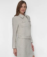 Dkny Women's Button-Front Long-Sleeve Crop Jacket