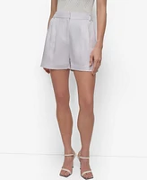 Dkny Women's High-Rise Pleat-Front Wide-Leg Shorts