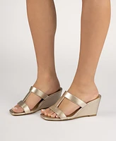 Journee Collection Women's Clodie T Strap Dress Wedge Sandals