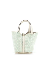 Pre-Owned HERMES Pm Picotin Lock Bag Lucky Daisy Printed Swift