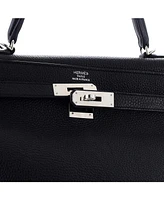 Pre-Owned HERMES Kelly 35 Handbag Black Togo with Palladium Hardware