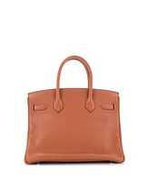 Pre-Owned HERMES Birkin 30 Handbag Brown Novillo with Palladium Hardware
