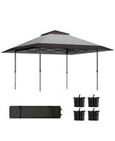 Outsunny 13'x13' Pop Up Canopy with Wheeled Carry Bag and Bags, Navy