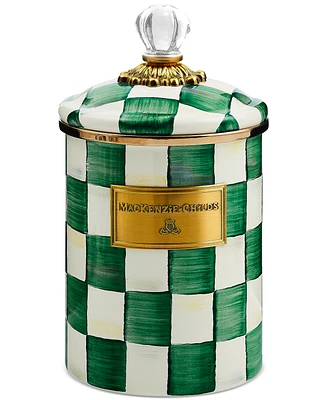 Mackenzie-Childs Emerald Check Canister