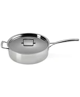 Le Creuset Classic Stainless Steel Round Saute Pan with Lid, 6 Qt.