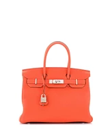 Pre-Owned HERMES Birkin 30 Handbag Togo with Palladium Hardware