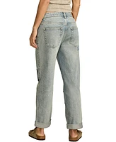 Lucky Brand Women's Legend Mid-Rise Patchwork Boy Jeans