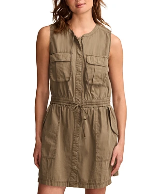 Lucky Brand Women's Cotton Cargo Drawstring-Waist Dress