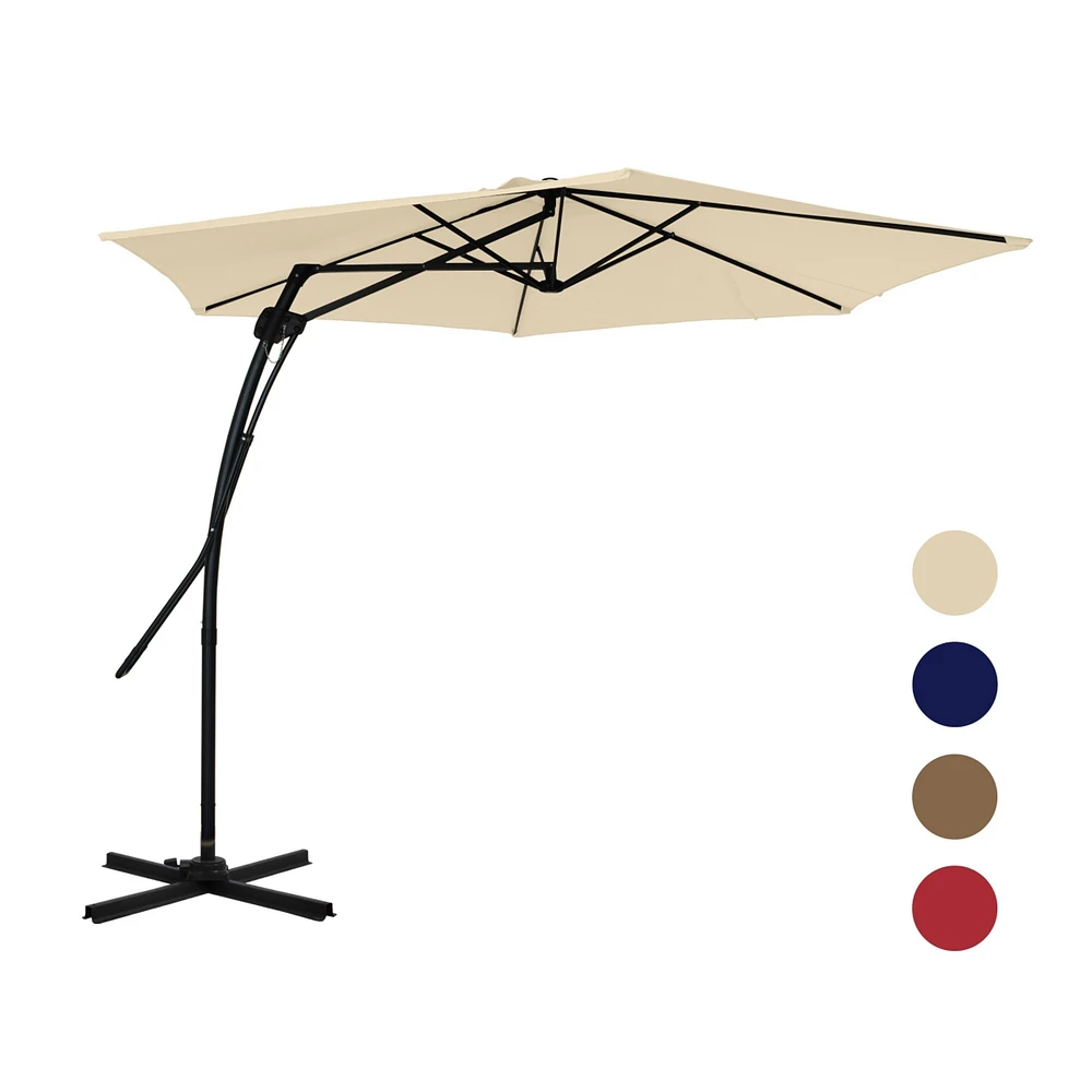 10 Ft. Outdoor Patio Cantilever Umbrella with Stand