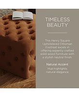 Maven Lane Henry Traditional Ottoman in Clay Fabric Upholstery