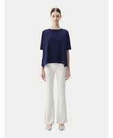 Gobi Cashmere Women's Box-Cut Cotton Silk Blend T-Shirt