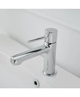 Single Handle Single Hole Modern Bathroom Faucet Bathroom Drip-Free Vanity Sink Faucet in Polished Chrome