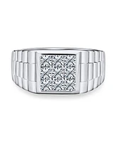 Bling Jewelry Big Square Cubic Zirconia Statement Ring .925 Sterling Silver