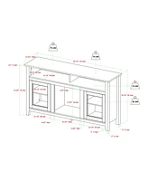Tv Stand with Electric Fireplace Classic Glass-Door Tall for TVs up to 65 Inches, Barnwood