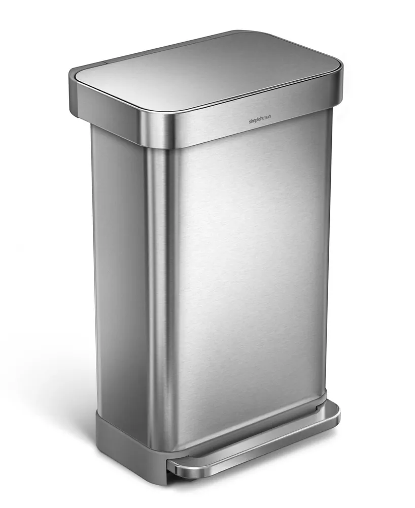 simplehuman Brushed Stainless Steel 45L Step Trash Can