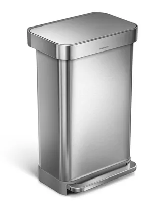 simplehuman Brushed Stainless Steel 45L Step Trash Can