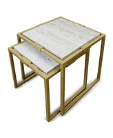 StyleCraft Home Collection 2-Pc. Marble Modern Tables