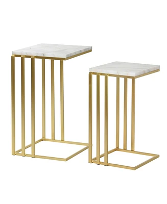 StyleCraft Home Collection 2-Pc. Marble Angie Glam Table