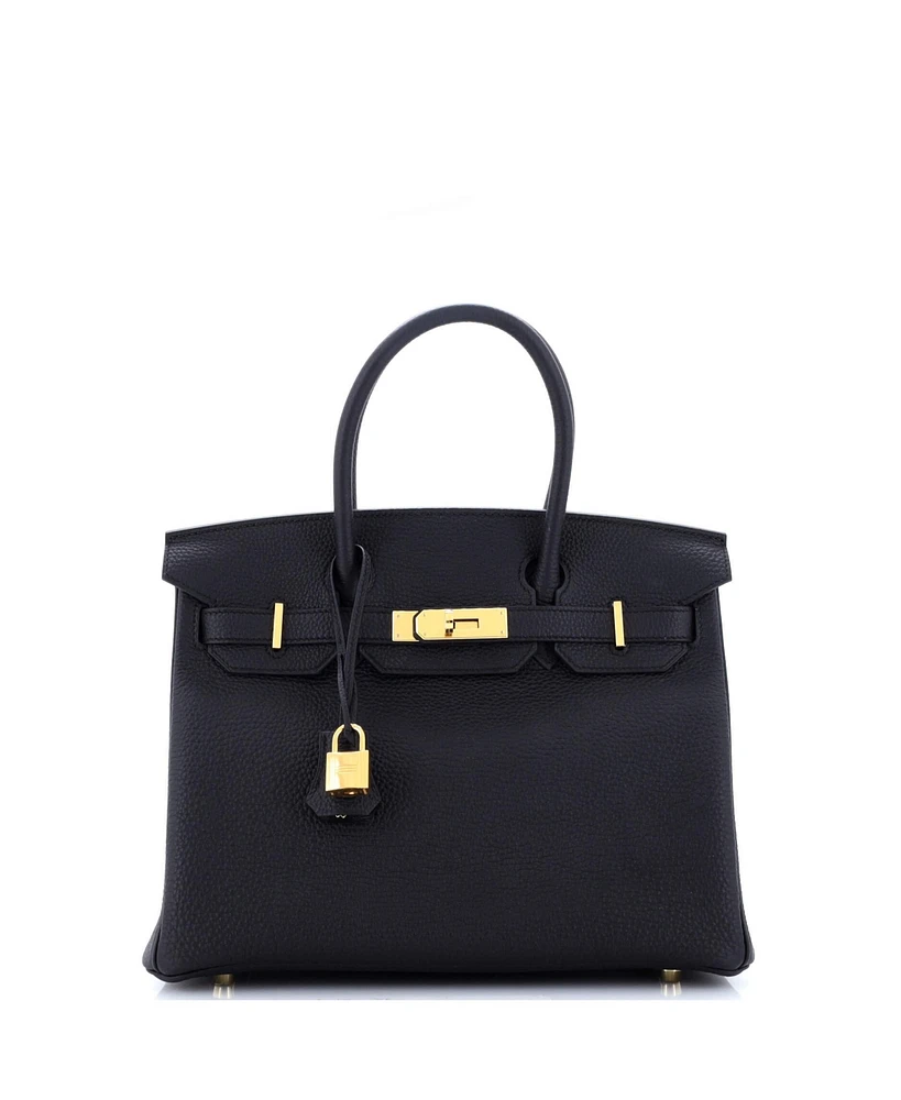 Pre-Owned HERMES Birkin 30 Handbag Black Togo with Gold Hardware