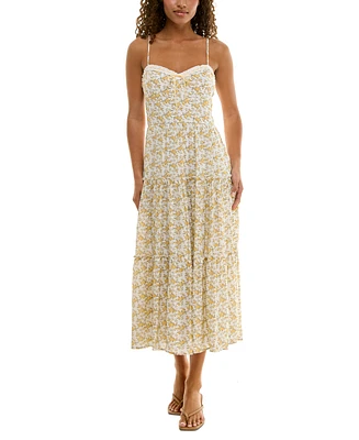 Trixxi Juniors' Floral Print Sleeveless Midi Dress